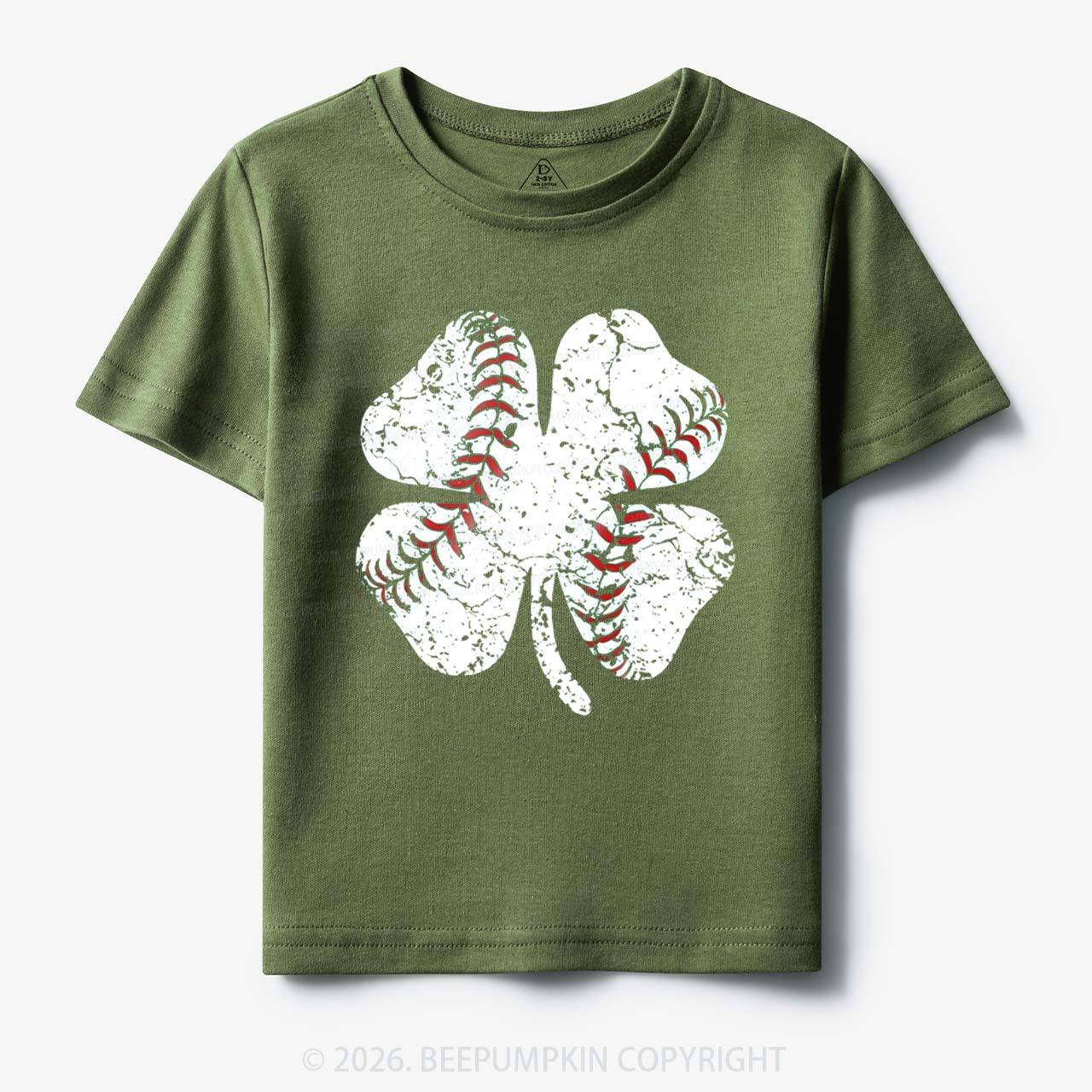 Baseball Shamrock St Patrick's Day Toddler&Kid's Tees Beepumpkin