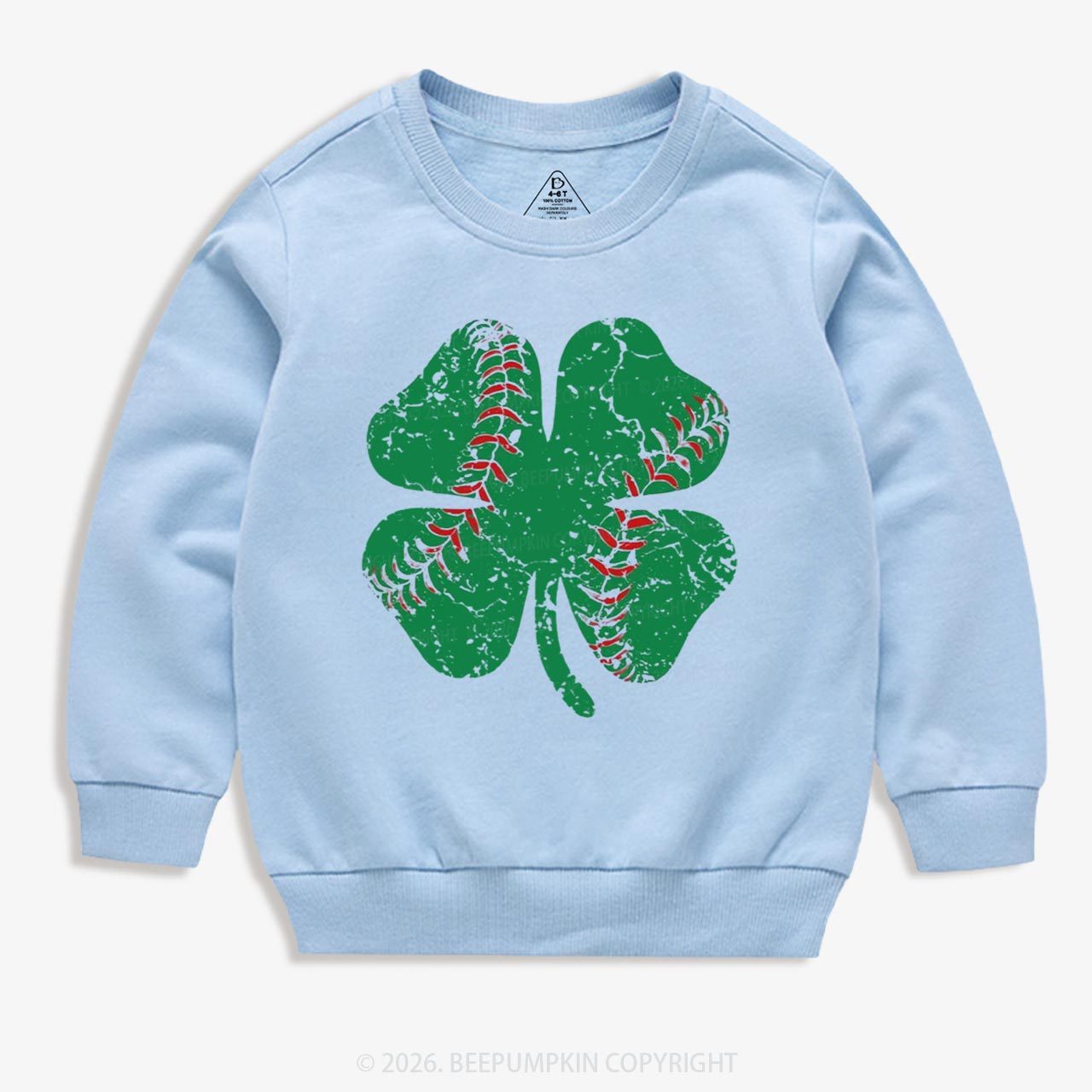 Baseball Shamrock St Patrick's Day Kid's Sweatshirt