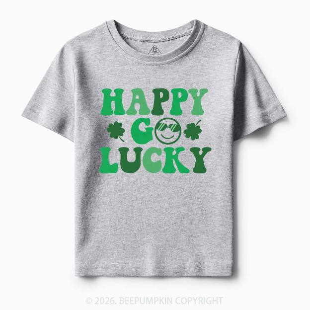 Leaf Happy Go Lucky St.Patricks Day Toddler&Kid's Tees Beepumpkin