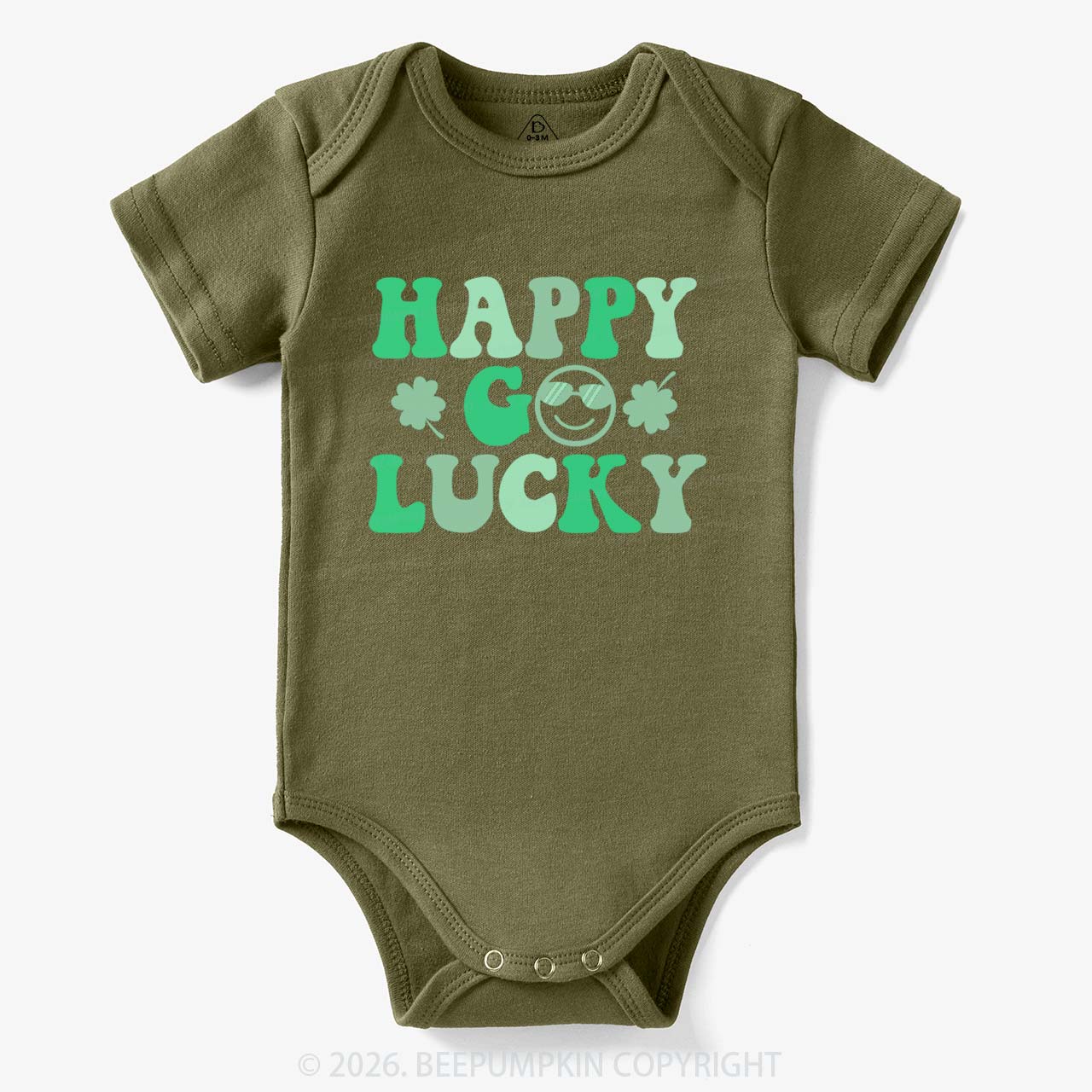Leaf Happy Go Lucky St.Patricks Day Bodysuit For Baby