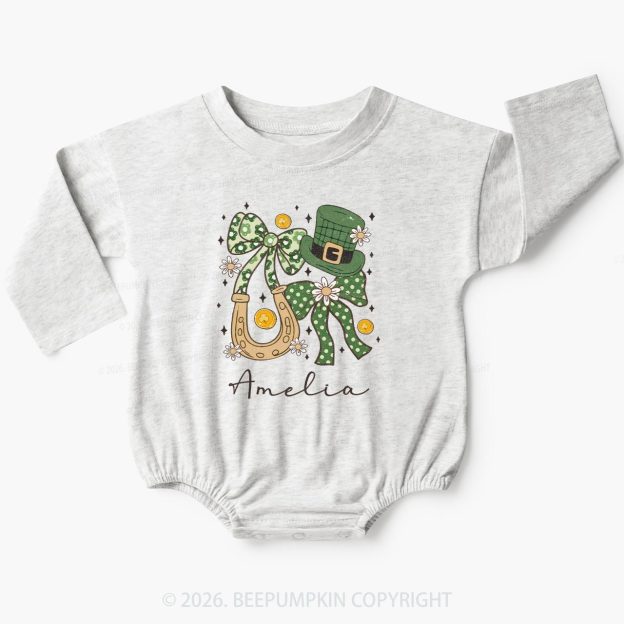 Floral Shamrock St Patrick’s Day Baby Bubble Romper Beepumpkin