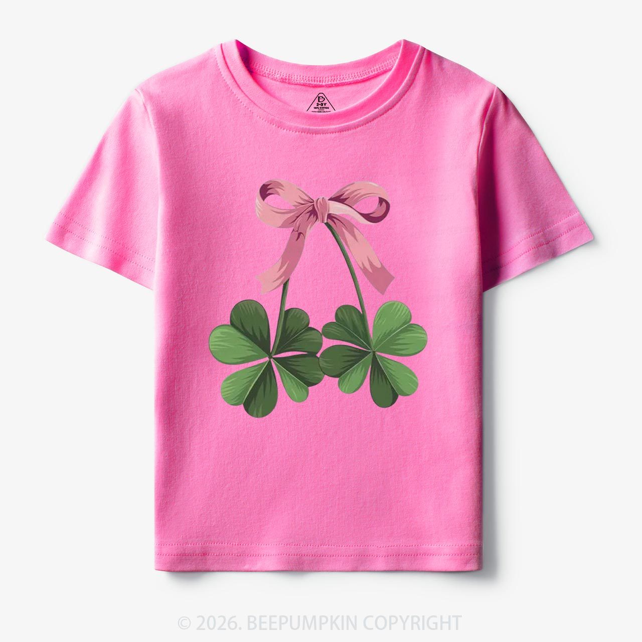 Lucky Shamrock Bow St Patrick's Day Toddler&Kid's Tees Beepumpkin