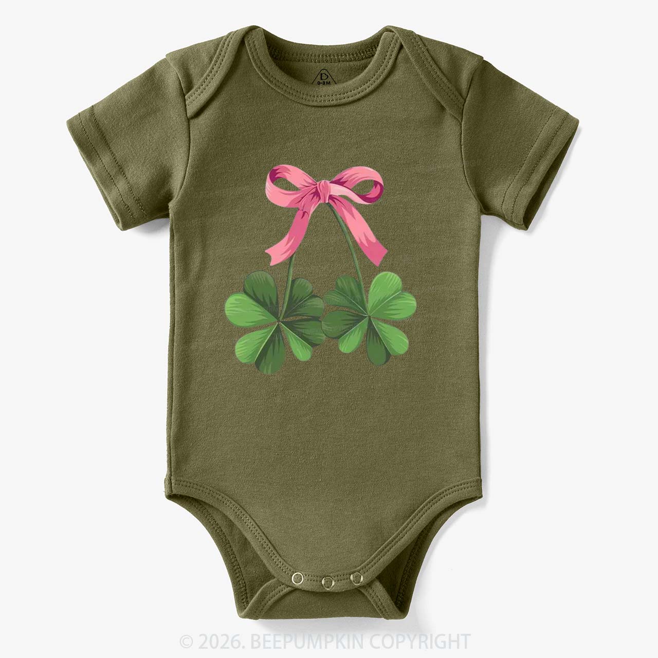 Lucky Shamrock Bow St Patrick's Day Bodysuit