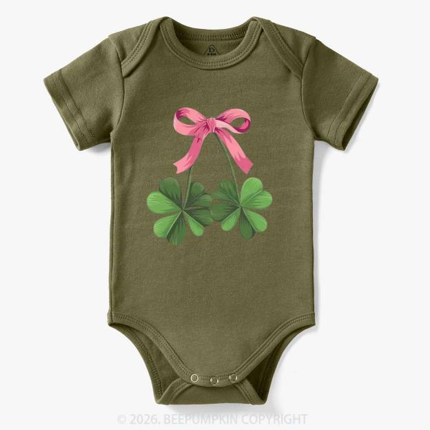 Lucky Shamrock Bow St Patrick's Day Bodysuit