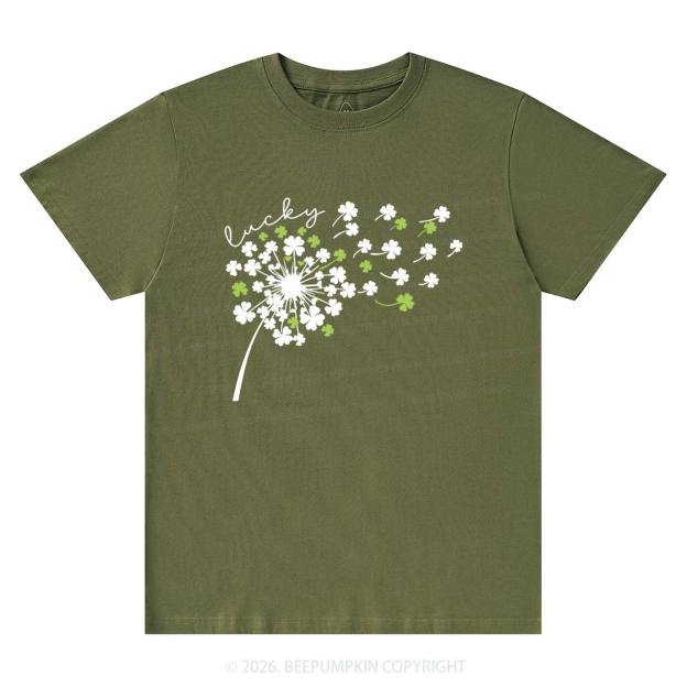 Dandelion Shamrock St. Patrick's Day T-Shirts Beepumpkin
