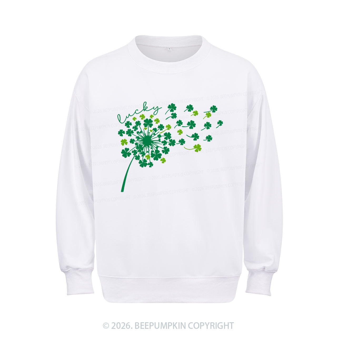 Dandelion Shamrock St. Patrick's Day Aldult Sweatshirt