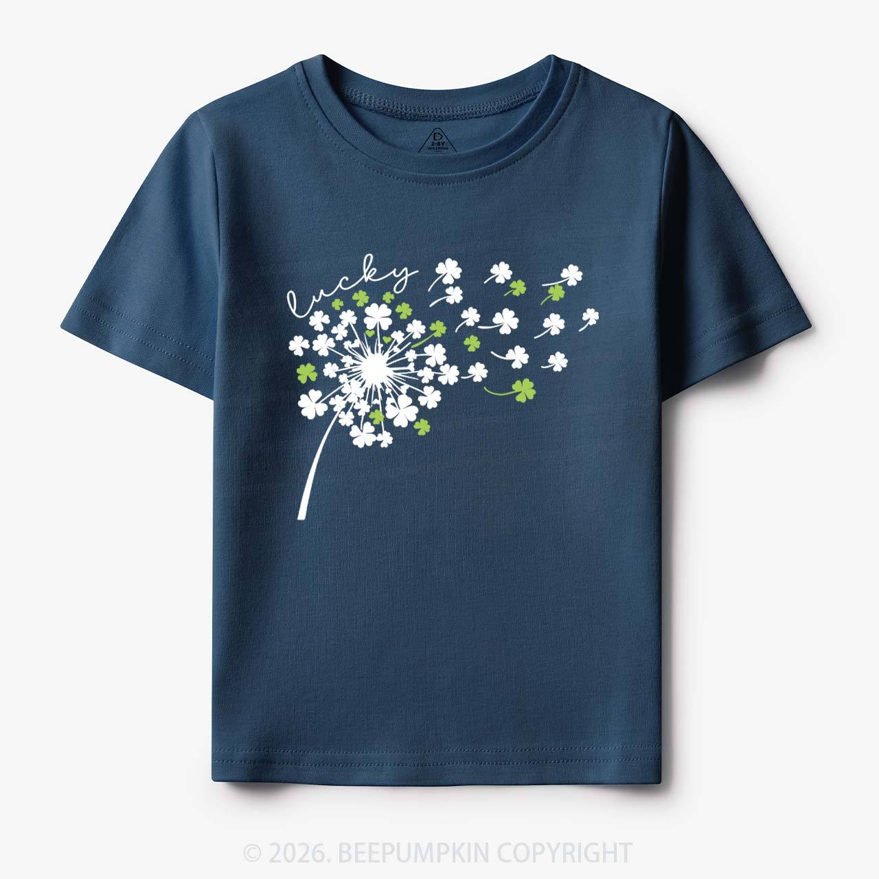Dandelion Shamrock St. Patrick's Day Toddler&Kid's Tees Beepumpkin
