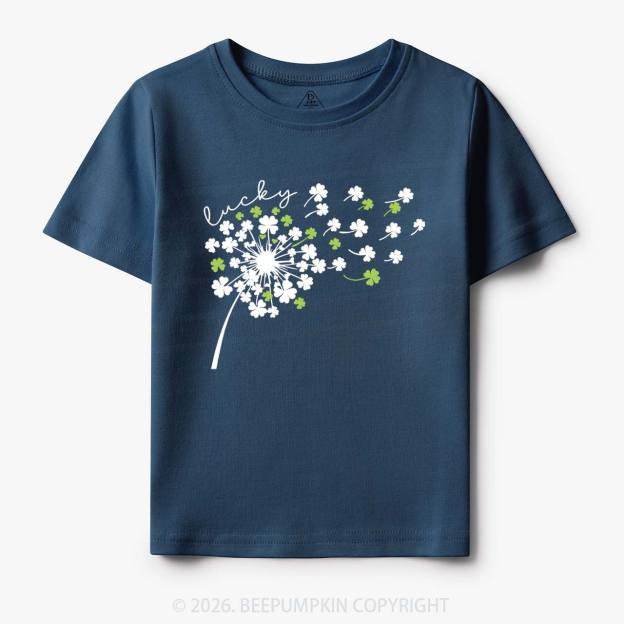 Dandelion Shamrock St. Patrick's Day Toddler&Kid's Tees Beepumpkin