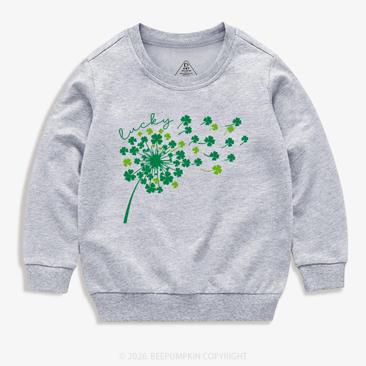 Dandelion Shamrock St. Patrick's Day Kid's Sweatshirt