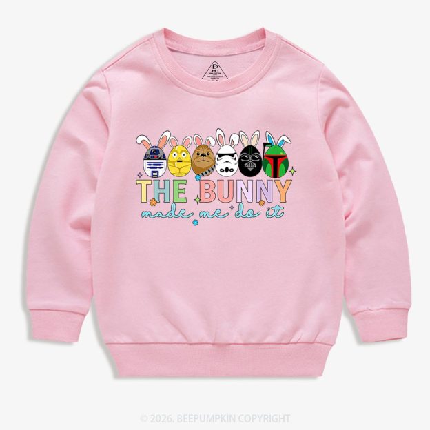 Cute Cartoon Characters Happy Easter Kid's Sweatshirt