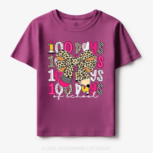 Leopard Love 100 Days Of  School Edition Toddler&Kid's Tees Beepumpkin