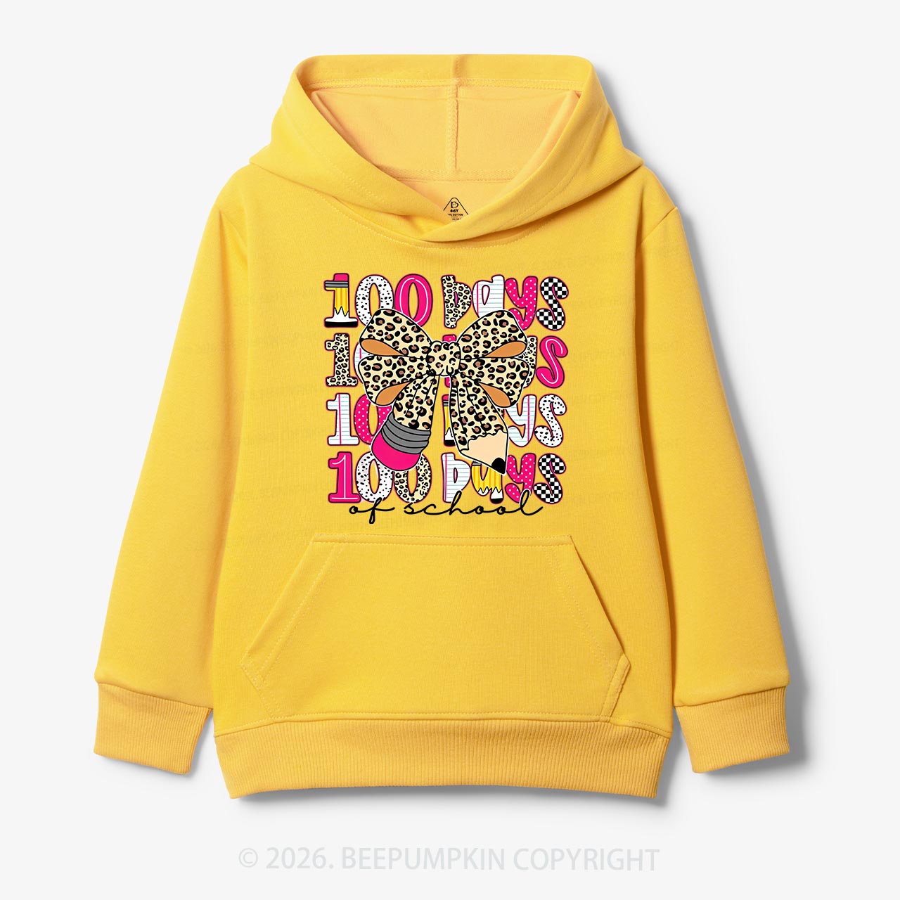Leopard Love 100 Days Of  School Edition Toddler&Kid's Hoodies