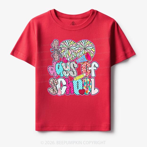 Cheer For 100 Days Pom Pom School Spirit Toddler&Kid's Tees