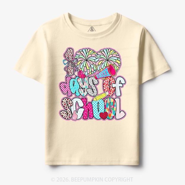 Cheer For 100 Days Pom Pom School Spirit Toddler&Kid's Tees