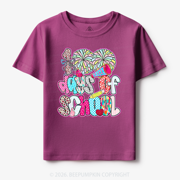 Cheer For 100 Days Pom Pom School Spirit Toddler&Kid's Tees