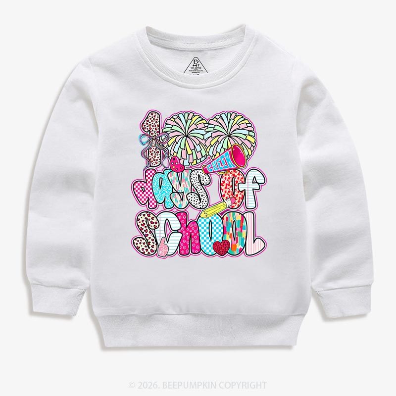 Cheer For 100 Days Pom Pom School Spirit Toddler&Kid's Sweatshirt