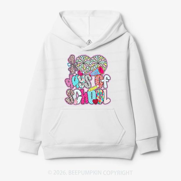 Cheer For 100 Days Pom Pom School Spirit Toddler&Kid's Hoodies