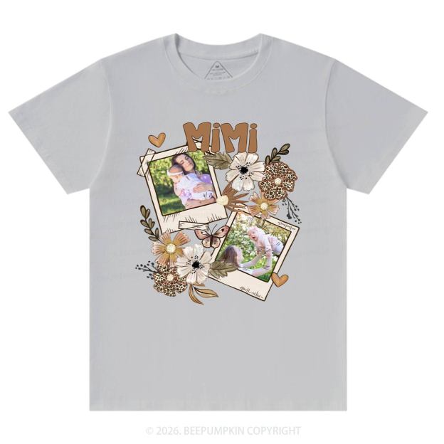 Personalized Photo With Floral T-Shirt For Mom
