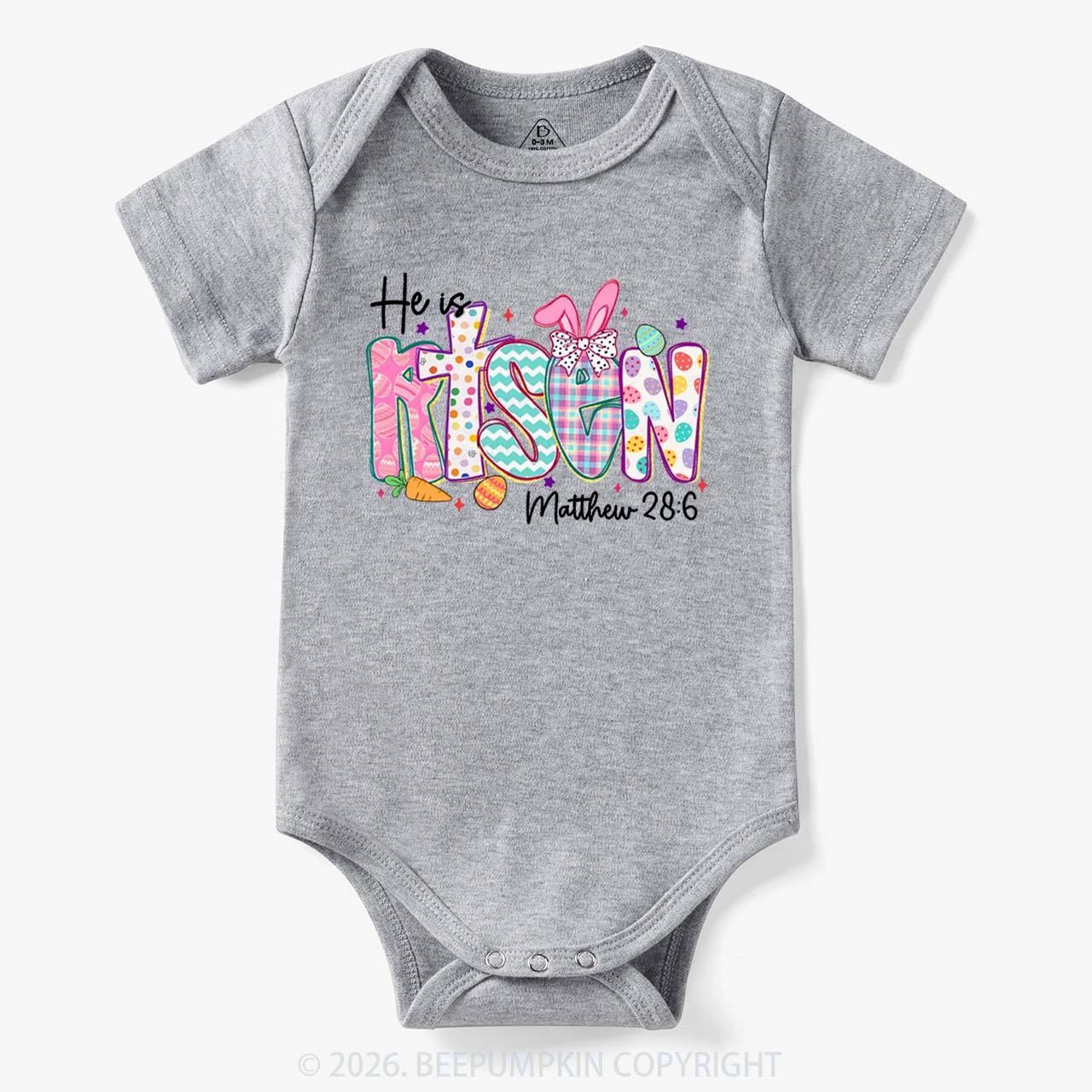 He Is Risen Christian Easter Bodysuit