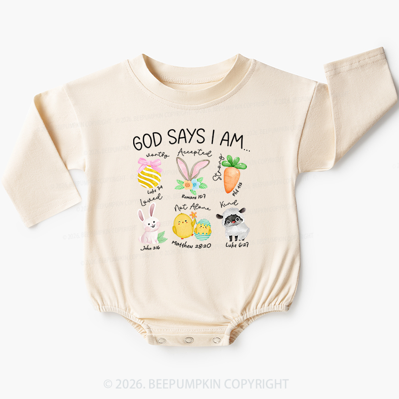 God Says I Am – Faith And Joy Baby Bubble Romper