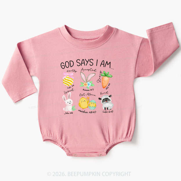 God Says I Am – Faith And Joy Baby Bubble Romper