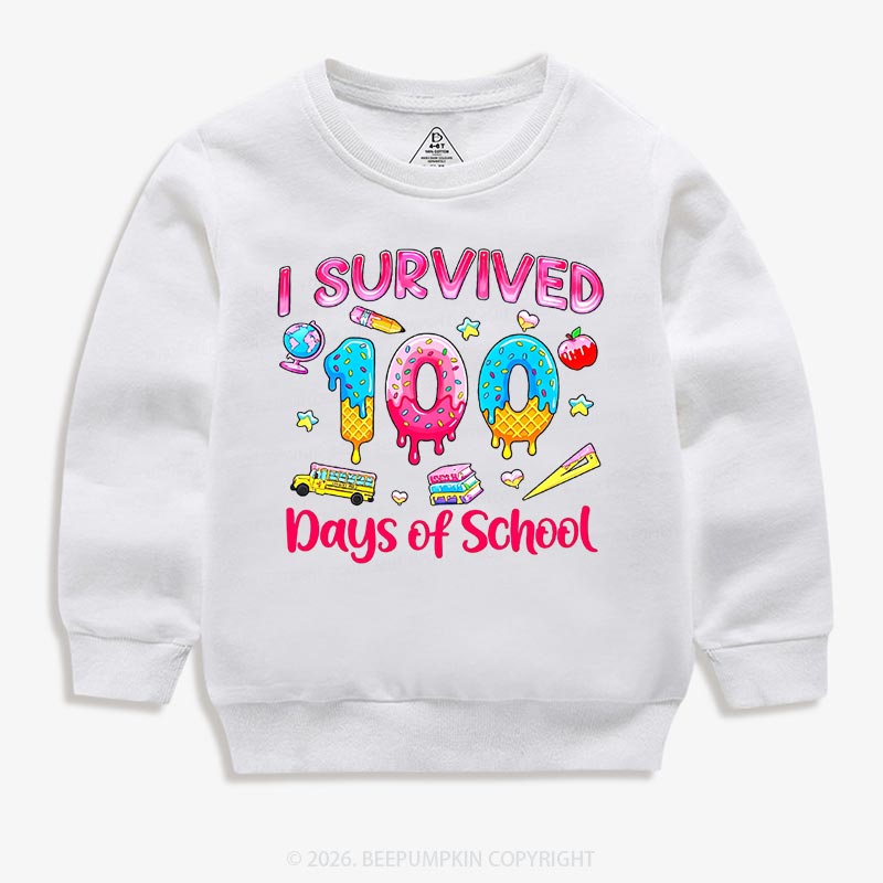 Sweet Survivor 100 Days Of School Toddler&Kid's Sweatshirt