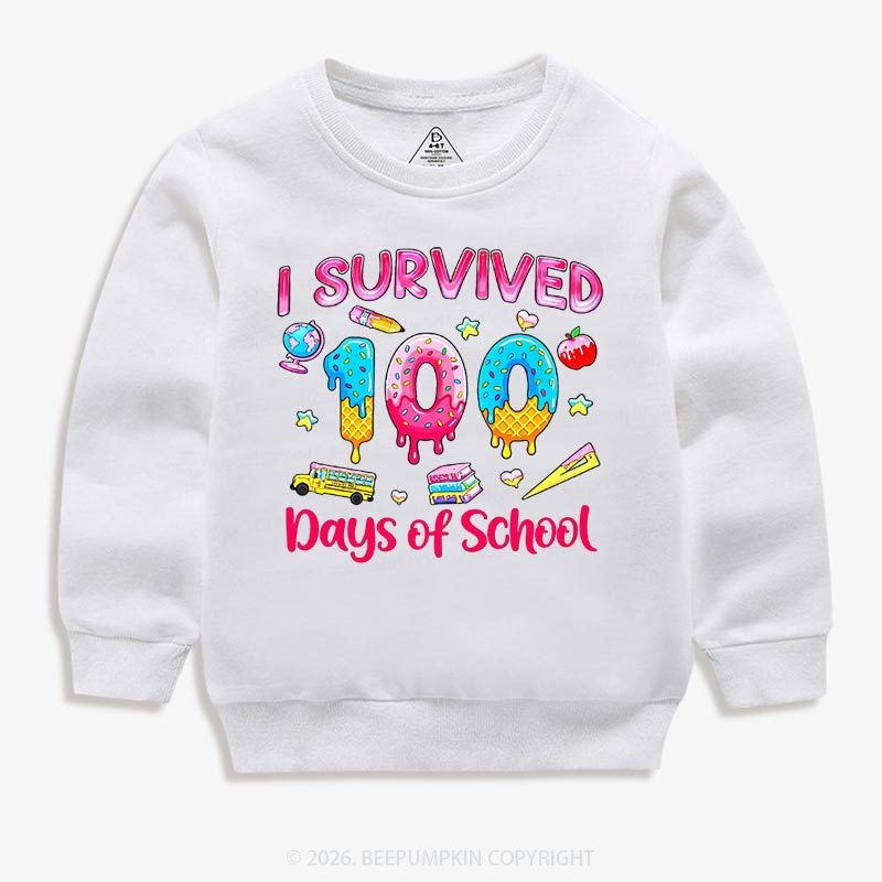 Sweet Survivor 100 Days Of School Toddler&Kid's Sweatshirt