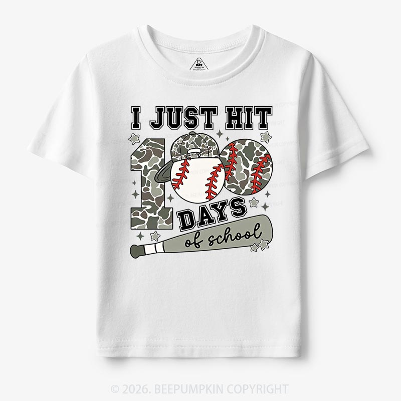 I Just Hit 100 Days Baseball School Toddler&Kid's Tees