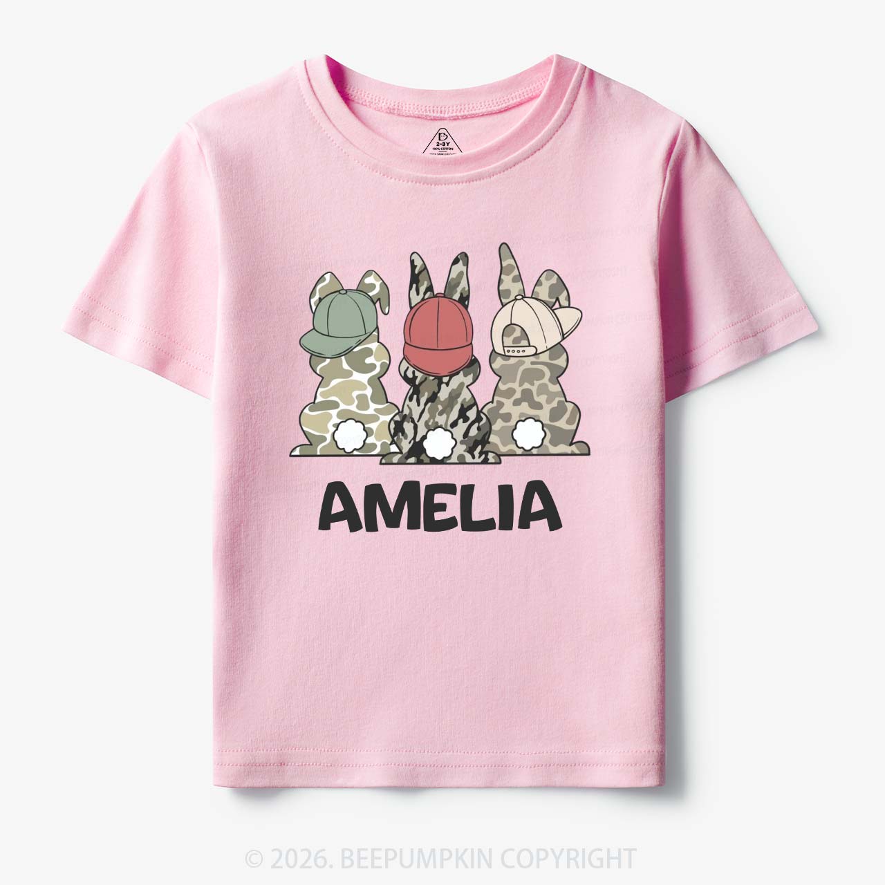 Personalized Camo Easter Bunny Toddler&Kid's Tees