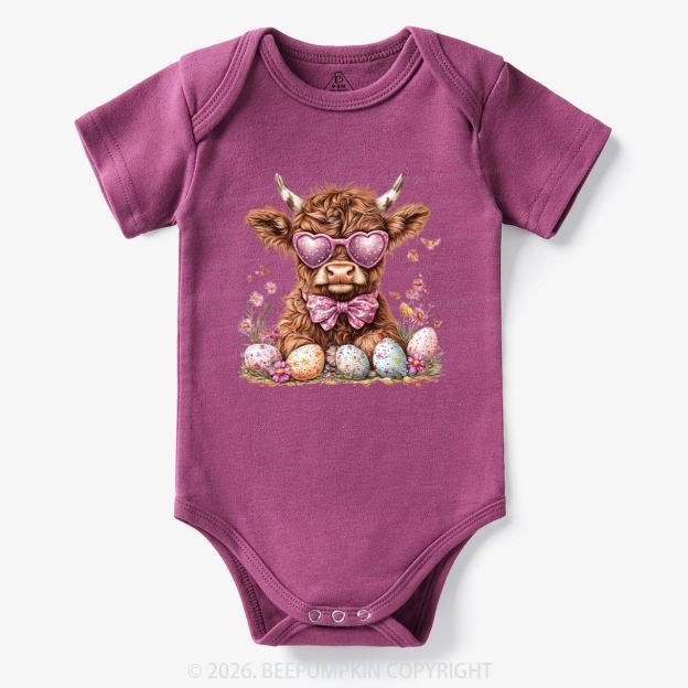 Easter Day Highland Cow Bodysuit