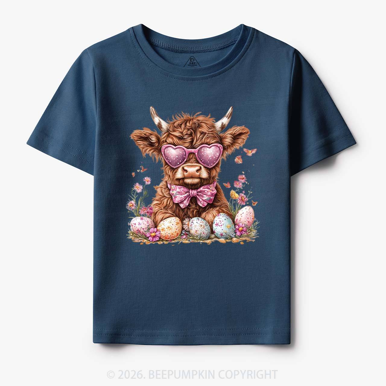 Easter Day Highland Cow Toddler&Kid's Tees
