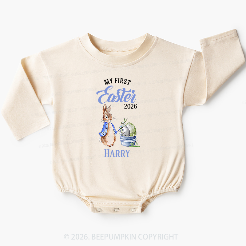Personalized Little Bunny’s First Easter Baby Bubble Romper Baby Bubble Romper