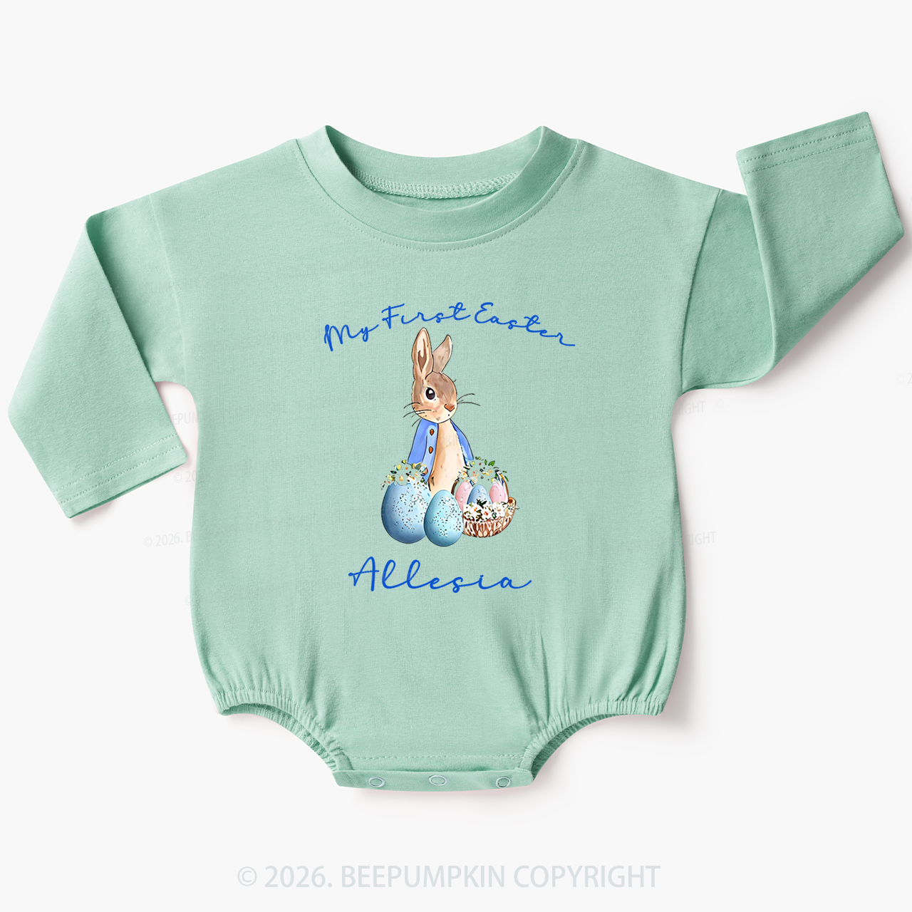 Personalized Hop Into My First Easter Baby Bubble Romper