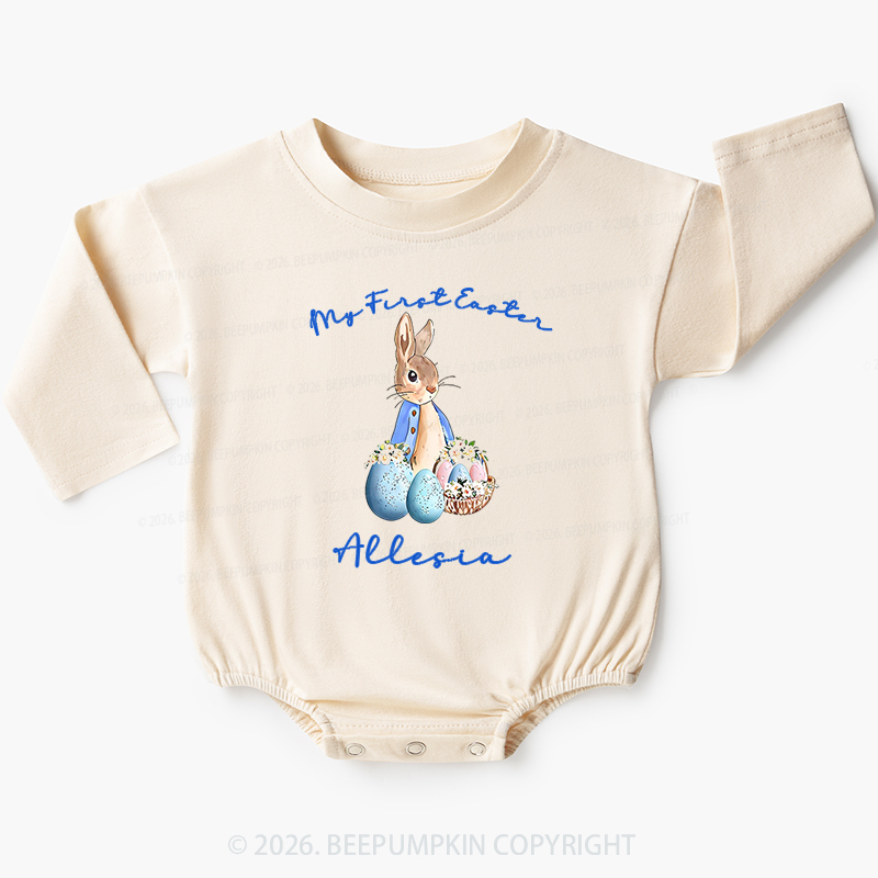Personalized Hop Into My First Easter Baby Bubble Romper