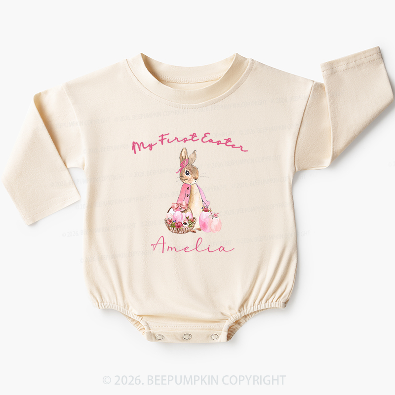 Personalized Hop Into My First Easter Baby Bubble Romper
