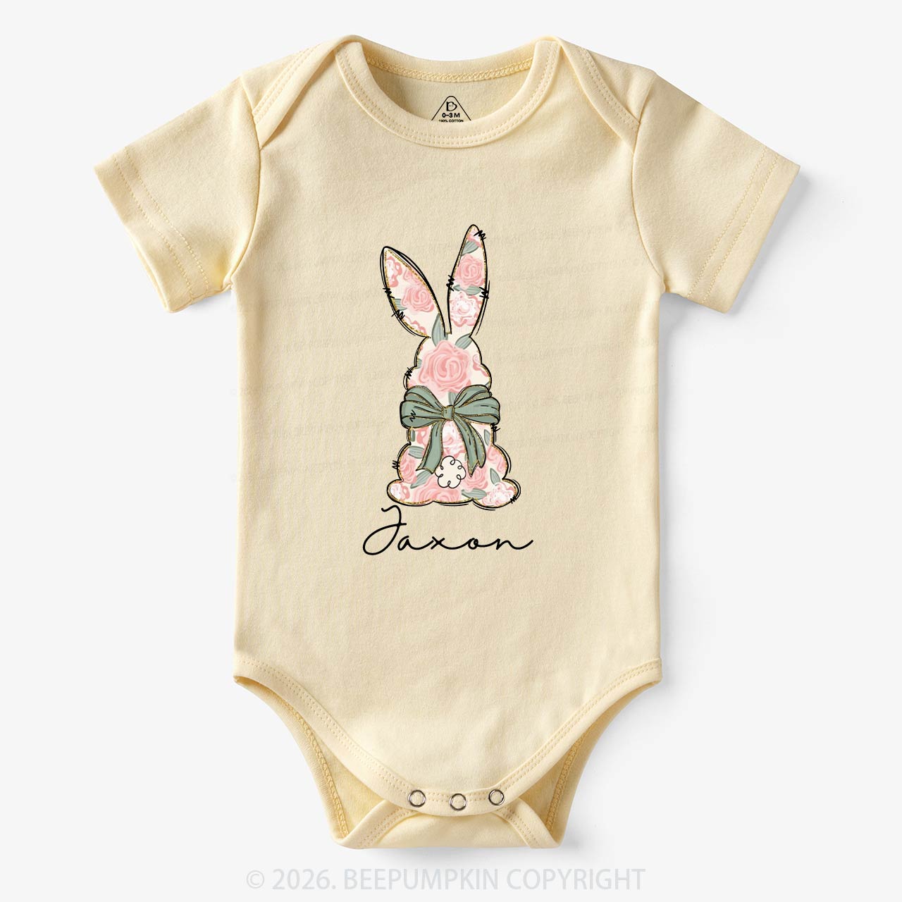 Personalized Floral Easter Bunny Bodysuit