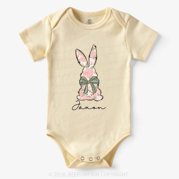 Personalized Floral Easter Bunny Bodysuit