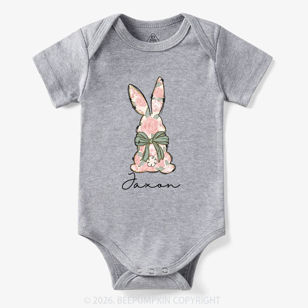 Personalized Floral Easter Bunny Bodysuit
