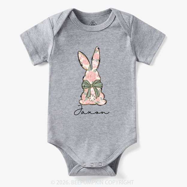 Personalized Floral Easter Bunny Bodysuit
