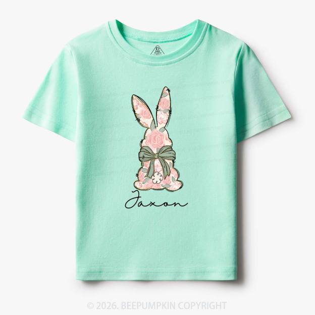 Personalized Floral Easter Bunny Toddler&Kid's Tees