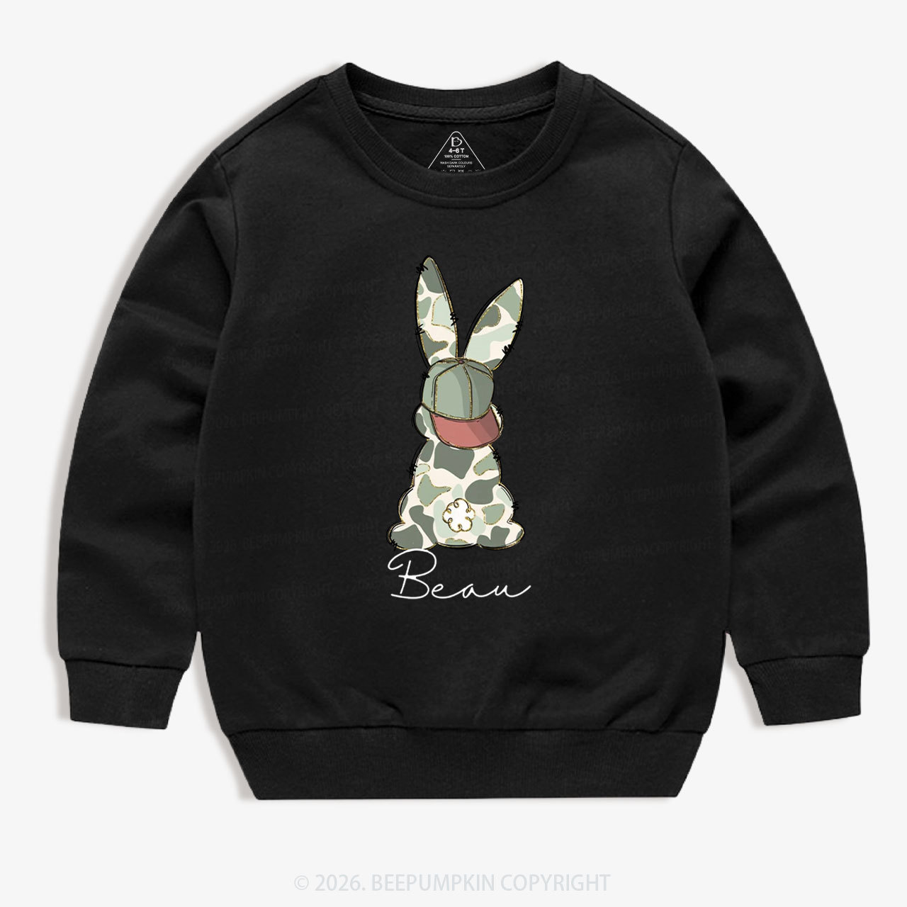 Personalized Floral Easter Bunny Kid's Sweatshirt