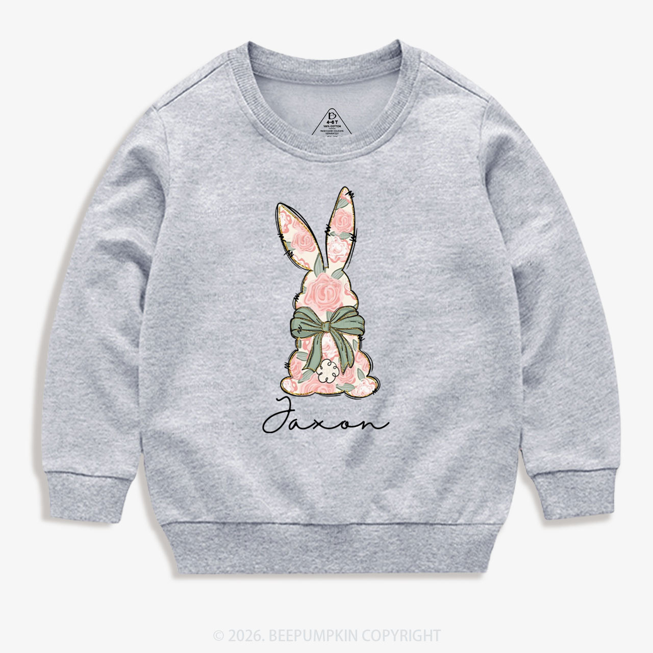 Personalized Floral Easter Bunny Kid's Sweatshirt