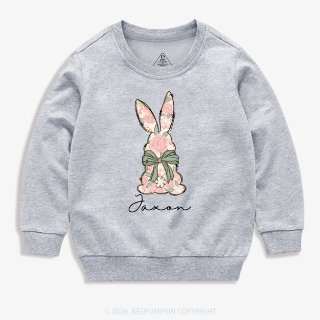 Personalized Floral Easter Bunny Kid's Sweatshirt