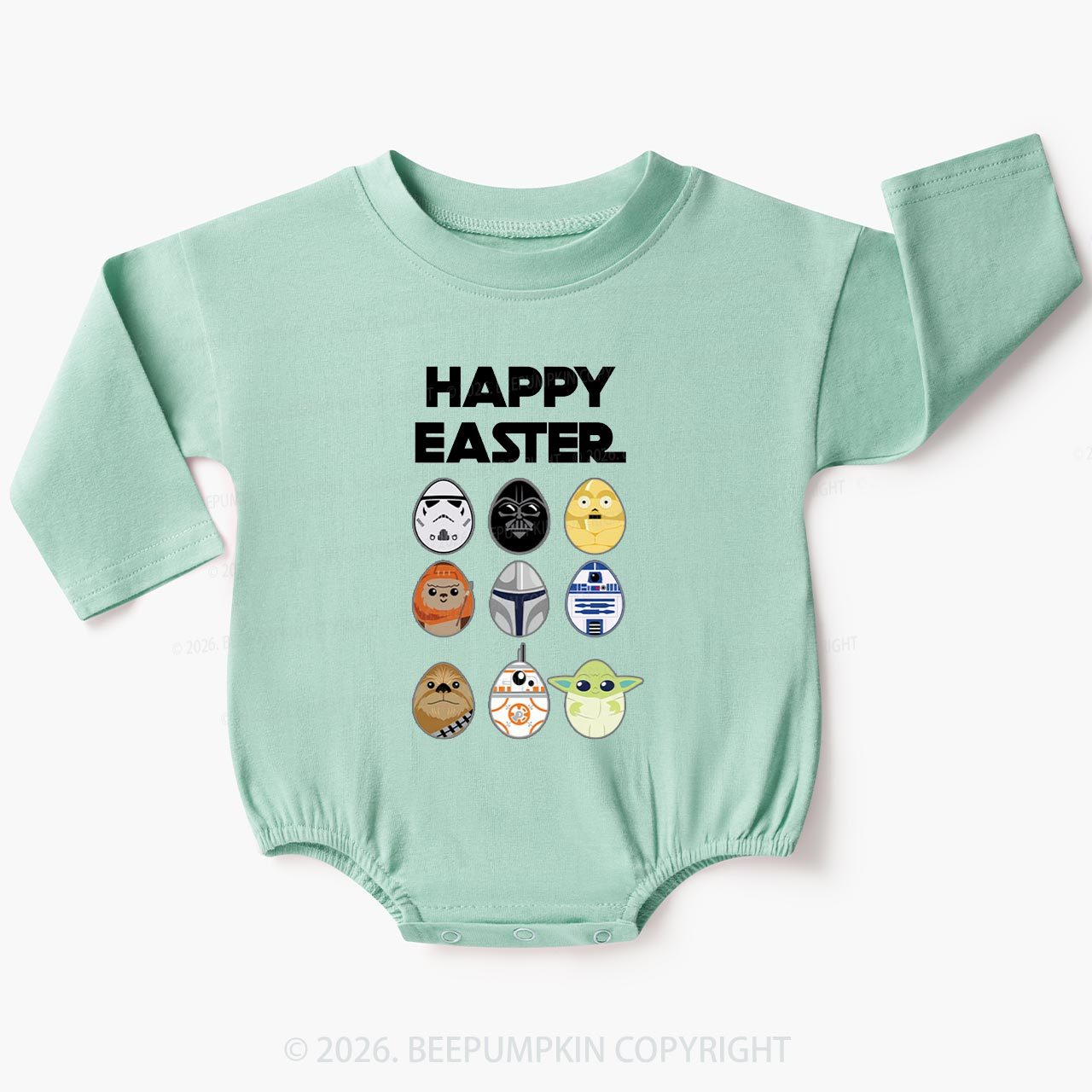 Easter Funny Trooper Eggpire Baby Bubble Romper