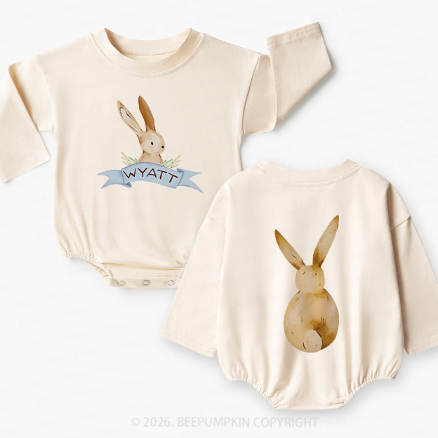 Personalized Peekaboo Bunny Baby Bubble Romper