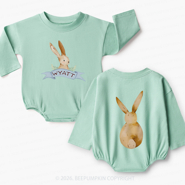 Personalized Peekaboo Bunny Baby Bubble Romper