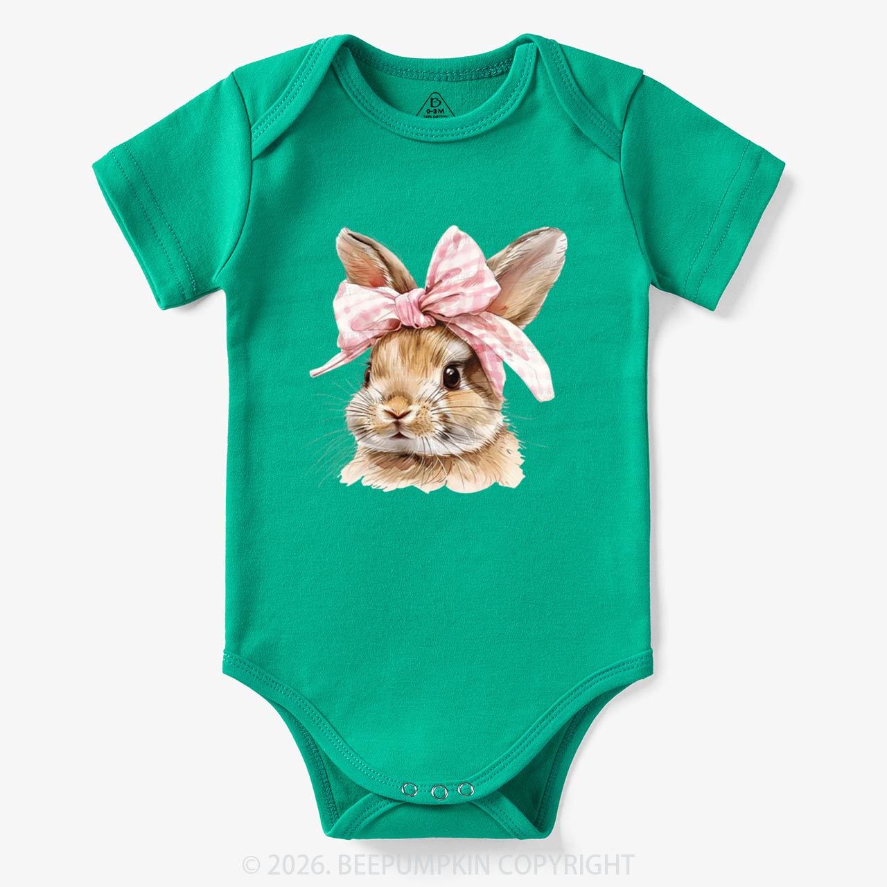 Cute Bunny with Bow Easter Bodysuit