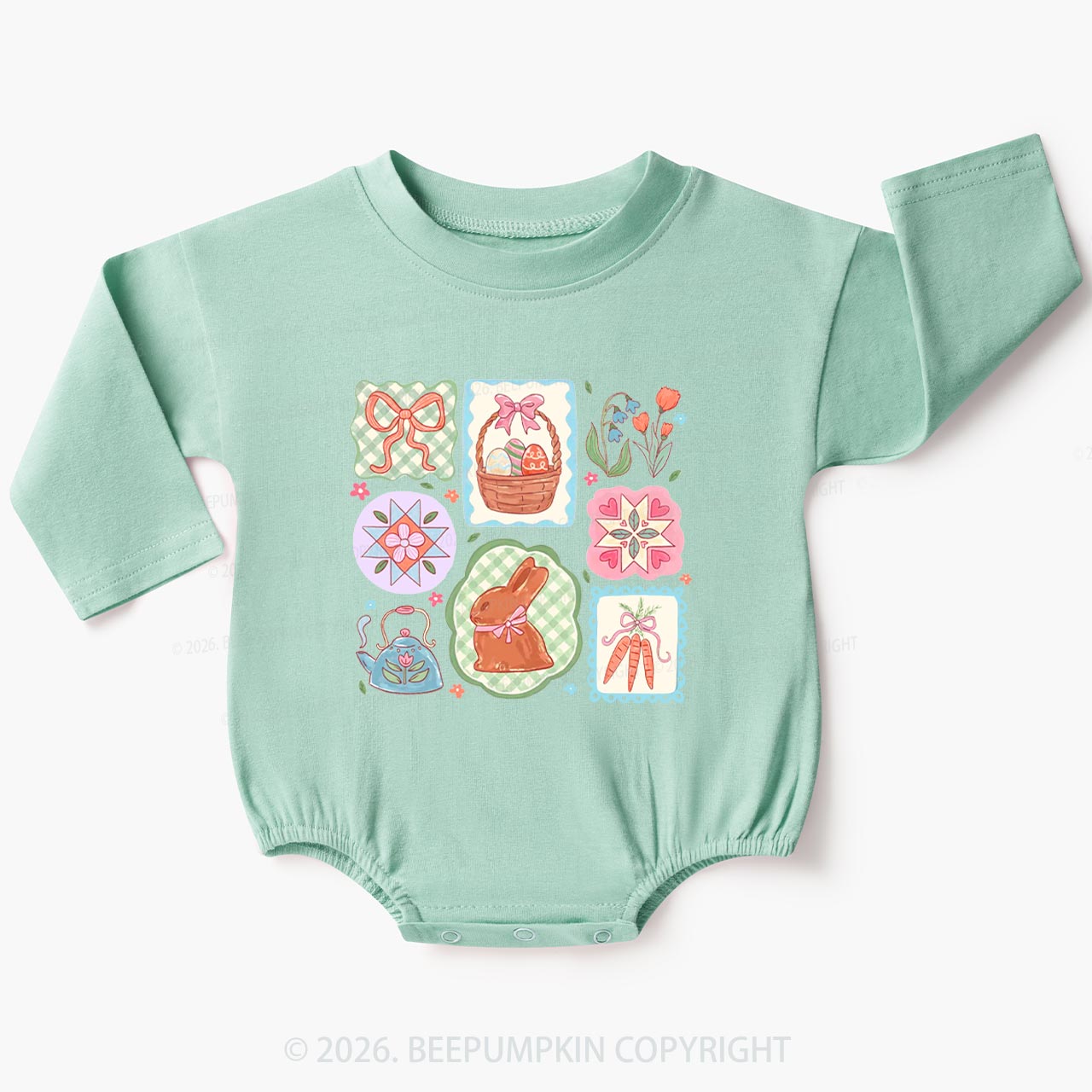 Pastel Easter Basket Baby Bubble Romper