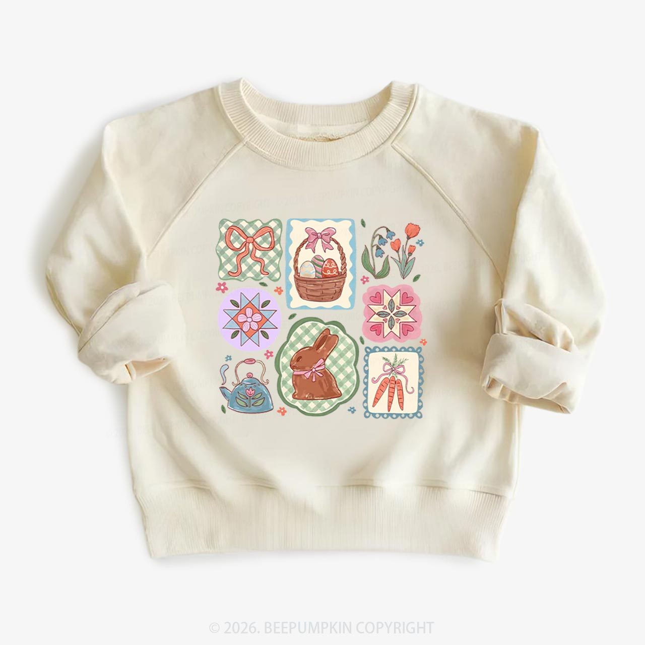 Pastel Easter Basket Kid's Sweatshirt