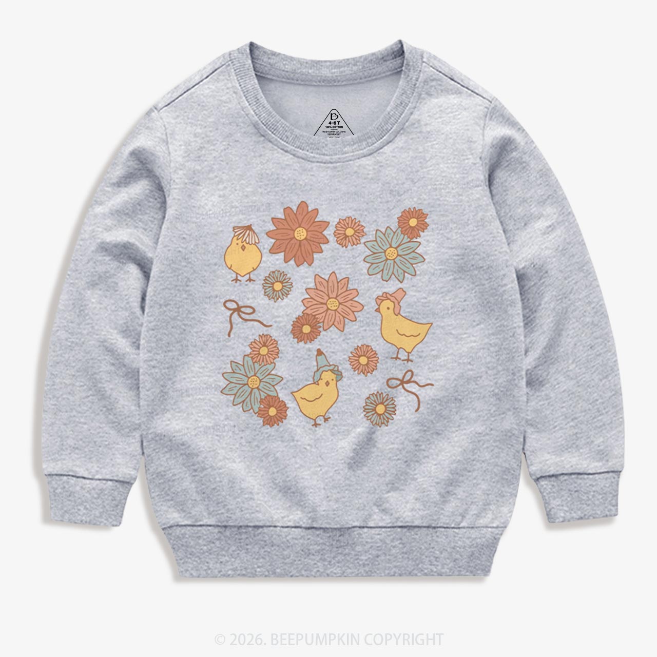 Farm Flower Chicks Kid's Sweatshirt